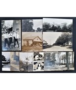 LOT antique 11pc REAL PHOTO POSTCARDS rppc NEW YORK streets id&#39;d homes h... - £70.42 GBP