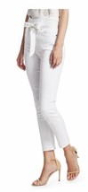 7 For All Mankind Roxanne Paper Bag Skinny White Belted Womens Jeans Size 30 NWT - £107.98 GBP