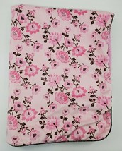 SL Home Fashions Baby Blanket Floral Pink Brown Sherpa Flowers Girl B34 - £31.49 GBP