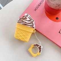 Cartoon Silicone Protective Case Vanilla Ice Cream W/Keychain For Air Pods 1 2 - £4.62 GBP