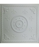 Ceiling Tile &quot;Fleur de lis&quot; Faux Tin Glue Up, Drop In, Suspended, Grid P... - £10.20 GBP