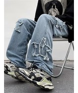 Stars Towel Embroidery Baggy Jeans - $39.99