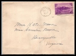 1937 US Postal History Cover - Gadsden, Alabama to Berryville, Virginia J1 - £2.37 GBP