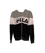 Vintage FILA Velour Track Jacket Womens L Spell Out Color Block - £22.54 GBP