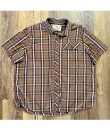 Mossy Oak Fishing Shirt Men’s Brown Plaid Button-Down Short Sleeve X-Lar... - $35.11 CAD
