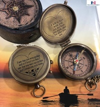  Brass  Pocket Compass Birthday gift, Mothers Day, Fathers Day, Graduation Gift, - £31.27 GBP