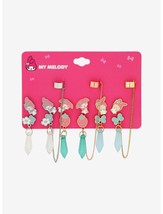 Sanrio My Melody Cute Kawaii Pastel 3x sets of cuffed enameled earrings - £15.97 GBP
