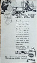 1919 LEHIGH CEMENT - PORTLAND CEMENT CO-OLD OAKEN BUCKET- Antique Print Ad - $17.01 CAD