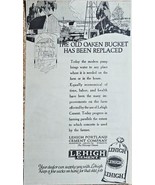 1919 LEHIGH CEMENT - PORTLAND CEMENT CO-OLD OAKEN BUCKET- Antique Print Ad - $17.01 CAD