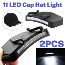 2 Clip on LED Hat Light Cap Headlight Headlamp Flashlight Lamp - Fishing Hiking - £12.42 GBP