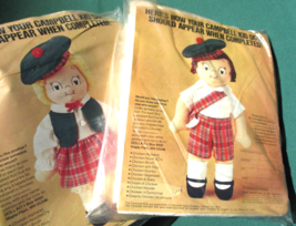 Campbell Soup Kids Lot of 2 Doll Craft Kits Boy Girl NEW in Package 70&#39;s... - $23.74