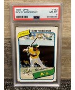 Rickey Henderson 1980 Topps Baseball Card #482 - Graded NM-MT 8 (PSA) - £381.88 GBP