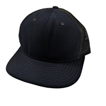 AJD Blank Black Trucker Hat Snapback Baseball Cap Plain Mesh Vintage 80s... - $24.75