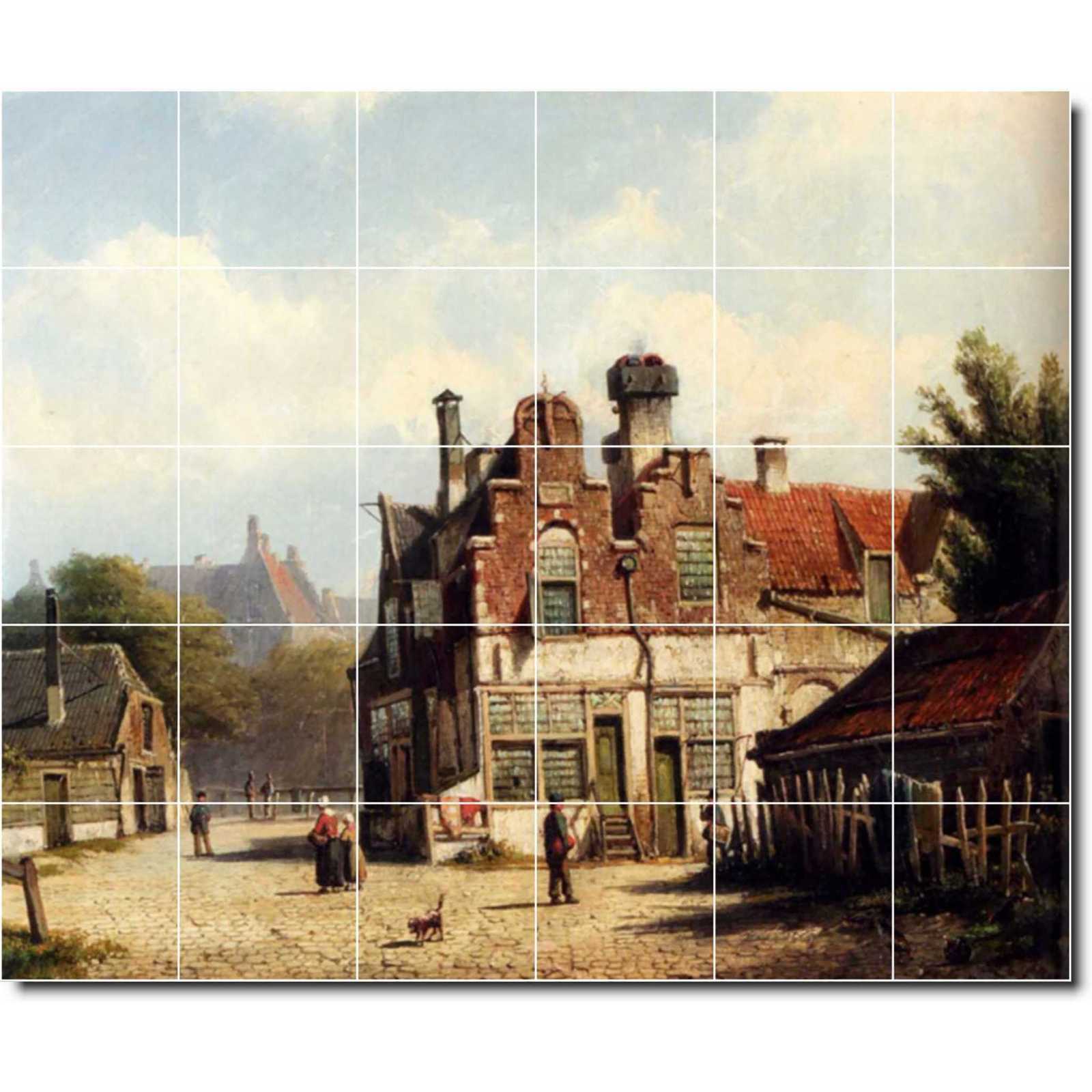 Koekkoek willem houses along a village street in summer