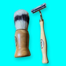 Instinct Mens Shaving Brush and Razor In Wooden Gift Box New Original Tag - £18.34 GBP