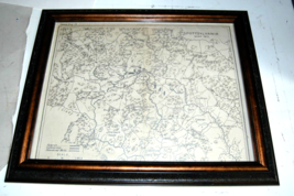 Vintage Civil War Spottsylvania Virginia Sketch 14 Map Framed 16x13 Unknown Age - £95.89 GBP