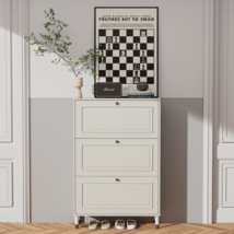 Slim Entryway Shoe Cabinet with 3 Flip Drawers - Narrow Storage Organizer - $2,603.17 MXN