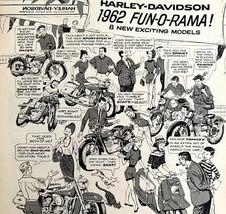 Harley Davidson FunORama Advertisement 1962 Motorcycle Comic New Models ... - $39.99