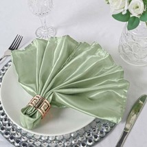 10 Sage Green Silky Satin 20X20&quot;&quot; Wedding Napkins Party Events Table Linens Sale - £10.51 GBP