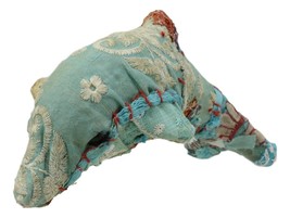 Marine Bottlenose Dolphin Hand Crafted Paper Mache Colorful Sari Fabric Figurine - £15.17 GBP