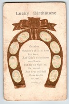 Birthday Postcard Horoscope Lucky Birthstone October Opal Horseshoe 1907... - $9.26