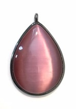 Large Statement Teardrop Charm Pendant (No Bail) Dusty Rose Mauve Pink - £11.27 GBP