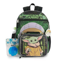 Baby YODA Star Wars Mandalorian The Child 5 piece Backpack Lunch Bag Bottle Set - £26.28 GBP