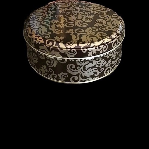 Vintage Victorian ~ 6.5" Diameter ~ GOLD PAISLEY ~ Cake ~ Cookie ~ Candy Tin Item image 4