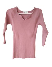 Madison Grey light mauve pink thermal style 3/4 sleeves women&#39;s blouse t... - £39.07 GBP