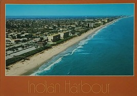 Indian Harbour FL Aerial View Beach Side Postcard - $7.00