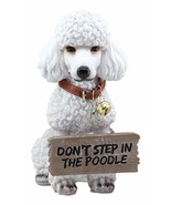 Realistic White French Poodle Dog Fifi Welcome Greeter Statue With Jingl... - €48,57 EUR
