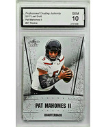 GRADED 10! HOT!  PATRICK MAHOMES ROOKIE 2017 SILVER LEAF DRAFT #07 CHIEF... - £313.26 GBP