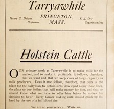 Tarryawhile Holstein Cattle Milk 1910 Advertisement Dairy Farms ADBN1eee - £23.53 GBP