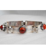 German 835 Silver Georg Kramer Baltic Amber Damgarten Modernist Style Bracelet - £167.42 GBP