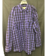 2 XXL Vintage Galaxy Patrol Long Sleeve Check Button Shirt Grey Black Pu... - $282.25 MXN