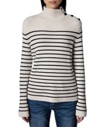 Zadig &amp; Voltaire Sailor We Stripes Ribbed Funnel Neck Sweater In Ecru $5... - $296.01