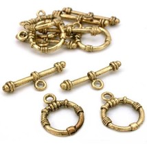 Bali Toggle Clasp Antique Gold Plated 20mm 6Pcs Approx. - $6.63