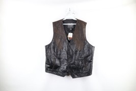 NOS Vintage 90s Streetwear Womens 2X Full Button Leather Motorcycle Ridi... - $69.25