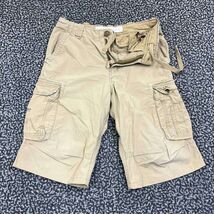 Abercrombie &amp; Fitch Cargo Shorts Men Medium Beige Pockets Outdoor Size 28 - $26.35 CAD