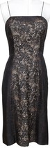 PRADA Dress Spaghetti Strap Silk Brown Black Lace Print Sz 40 - £354.96 GBP