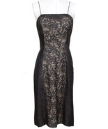 PRADA Dress Spaghetti Strap Silk Brown Black Lace Print Sz 40 - £359.39 GBP