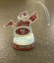 San Francisco 49er&#39;s LED Lit Team Snowman Ornament - £13.48 GBP