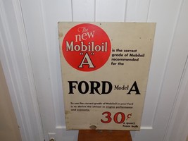 Vintage Mobiloil A Ford Model A Cardboard Advertising Poster - $396.00