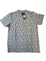 Urban Revival Grey  T Shirt With Buttons- MEDIUM - £7.73 GBP
