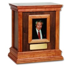 Large/Adult 225 Cubic Inch Walnut Framed Handcrafted Wood Funeral Cremation Urn - £318.58 GBP