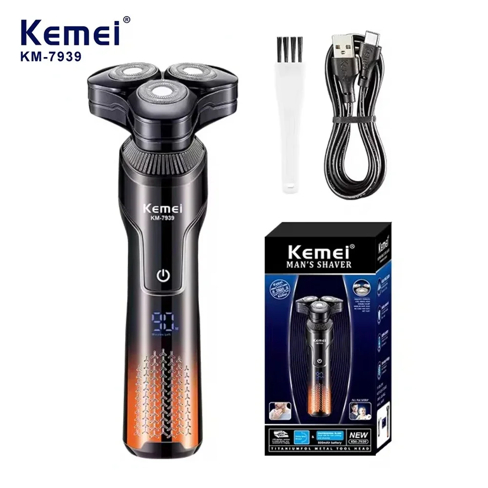 Kemei Electric Shaver Waterproof Beard Trimmer Portable Shaver Digital D... - $34.78+