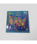 60 Piece Jigsaw Puzzle Map 50 American States USA 8.75”x11.25” Age 6+, S25. - €3,42 EUR