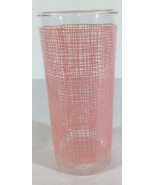 Vintage PINK WOVEN BURLAP FEDERAL GLASS Tumblers Mid-Century Modern Gold... - €15,66 EUR