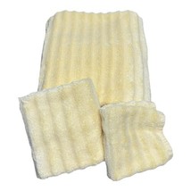 Sonoma Bath Yellow Ribbed Set Of 3 Towel Hand Towel Wash Cloth Goods For Life - £29.40 GBP