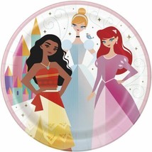 Disney Princess 8 Ct Luncheon Plates Moana Cinderella Aurora - $4.84